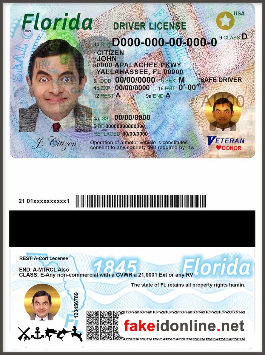 Florida Driver License PSD Template